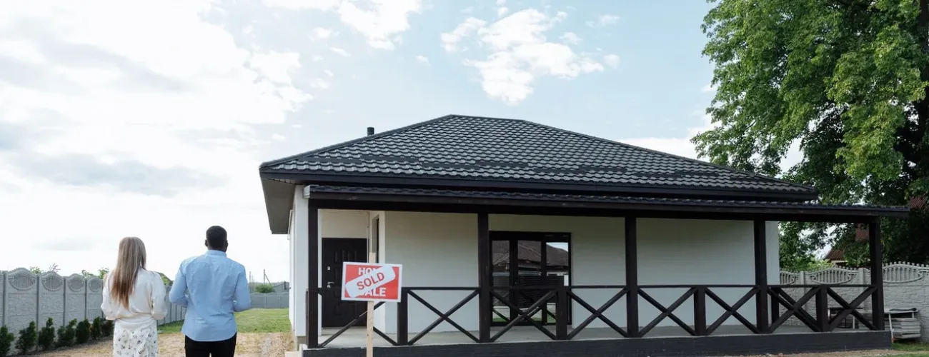 Electronic Certificate of Title new home owners walking torward new home